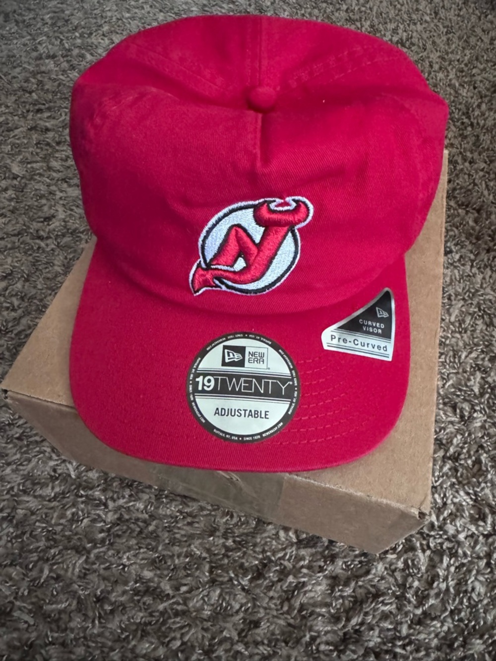 New Jersey Devils New Era Red Adjustable 19TWENTY Cap SnapBack Hat